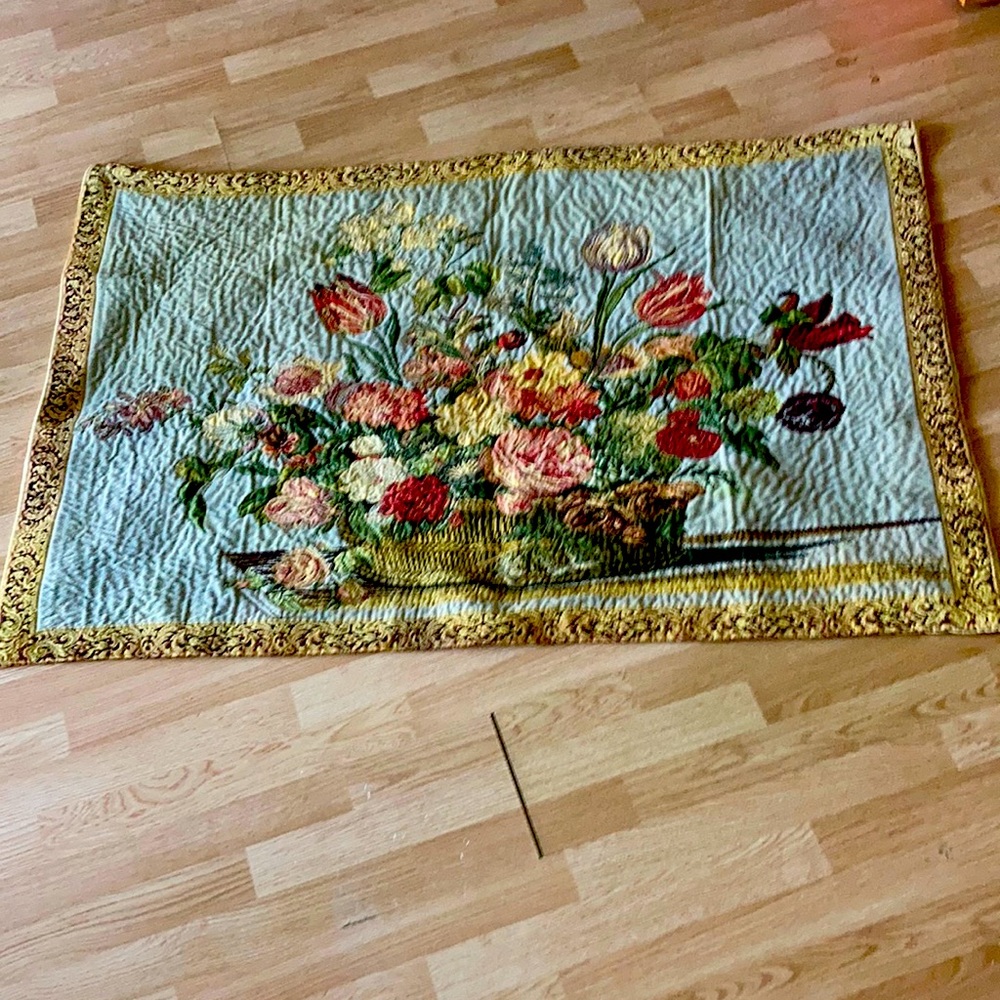 Vintage embroidered thick tapestry